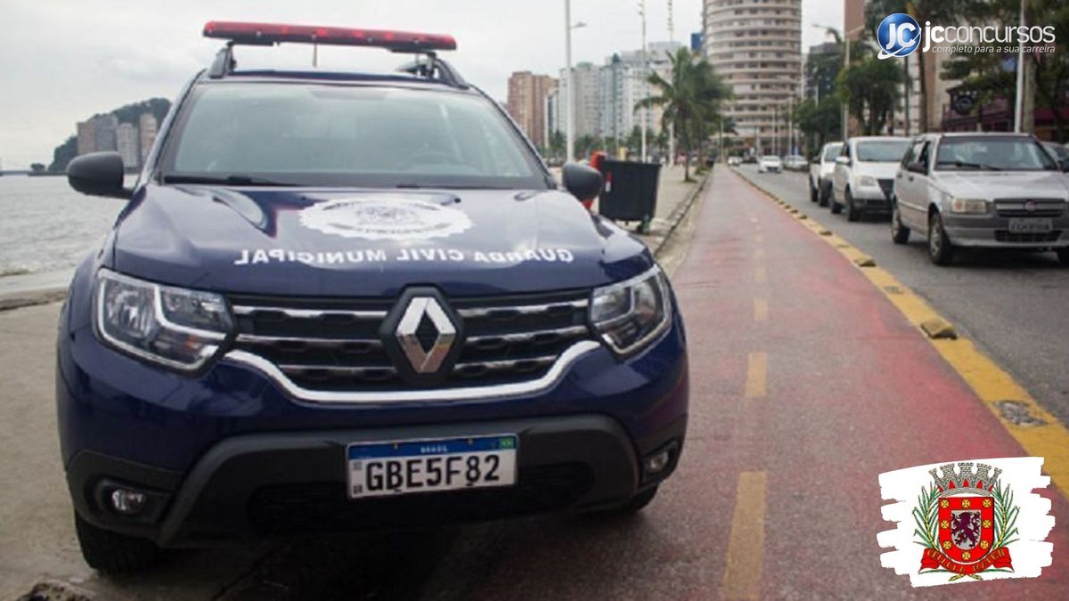 Concurso de São Vicente SP: viatura da Guarda Civil Municipal