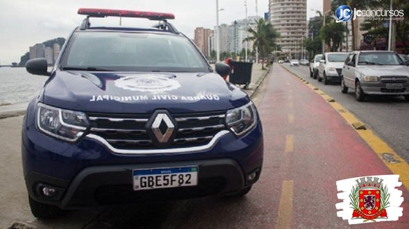 Concurso de São Vicente SP: viatura da Guarda Civil Municipal - Divulgação
