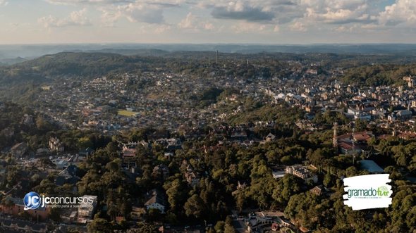 Concurso da Gramadotur RS: vista aérea de Gramado - Divulgação/ Prefeitura Municipal Gramado
