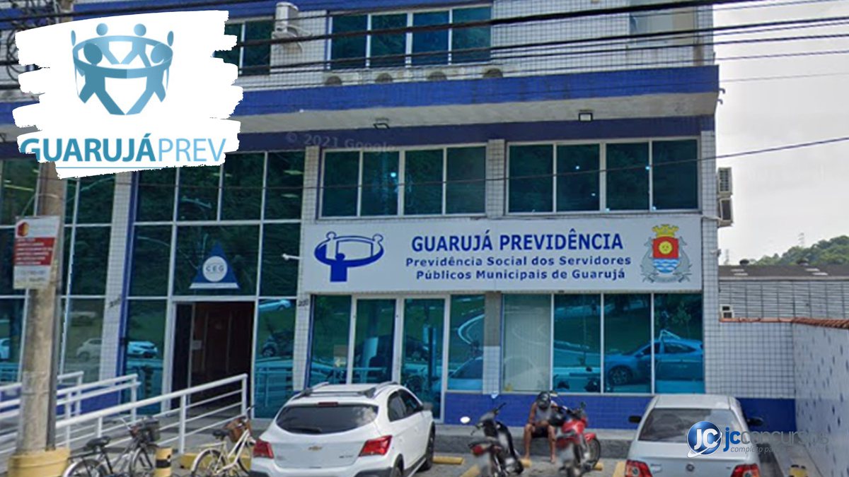 Concurso da GuarujáPrev SP: fachada da sede da Guarujá Previdência