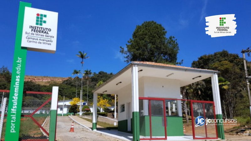 Concurso do IFSULDEMINAS: entrada do campus de Carmo de Minas