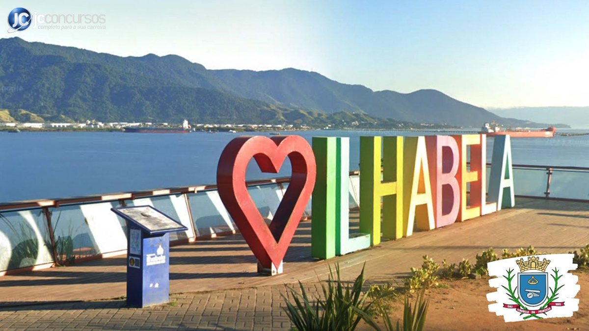Concurso da Prefeitura de Ilhabela SP: letreiro turístico da cidade - Google Street View