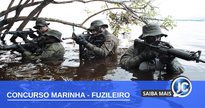 Concurso Marinha: fuzileiros durante treinamento - Divulgação