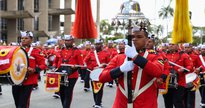 Concurso da Marinha: músicos do Corpo de Fuzileiros Navais durante apresentação - Divulgação