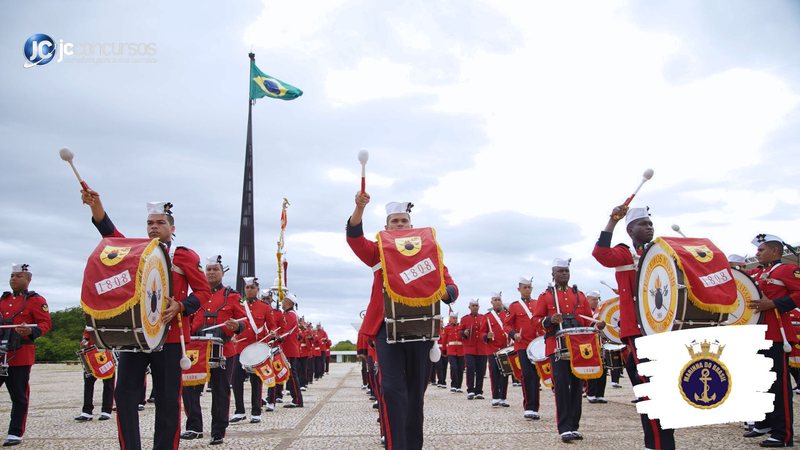 Concurso da Marinha: músicos do Corpo de Fuzileiros Navais durante apresentação - Foto: Divulgação