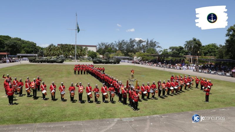 Concurso da Marinha: músicos do Corpo de Fuzileiros Navais durante apresentação - Foto: Divulgação