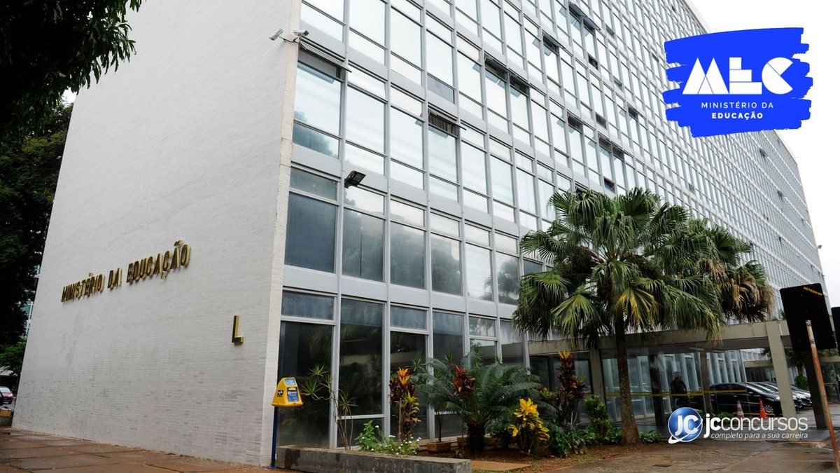 Concurso do MEC: fachada do edifício-sede da pasta, na Esplanada dos Ministérios, em Brasília (DF)