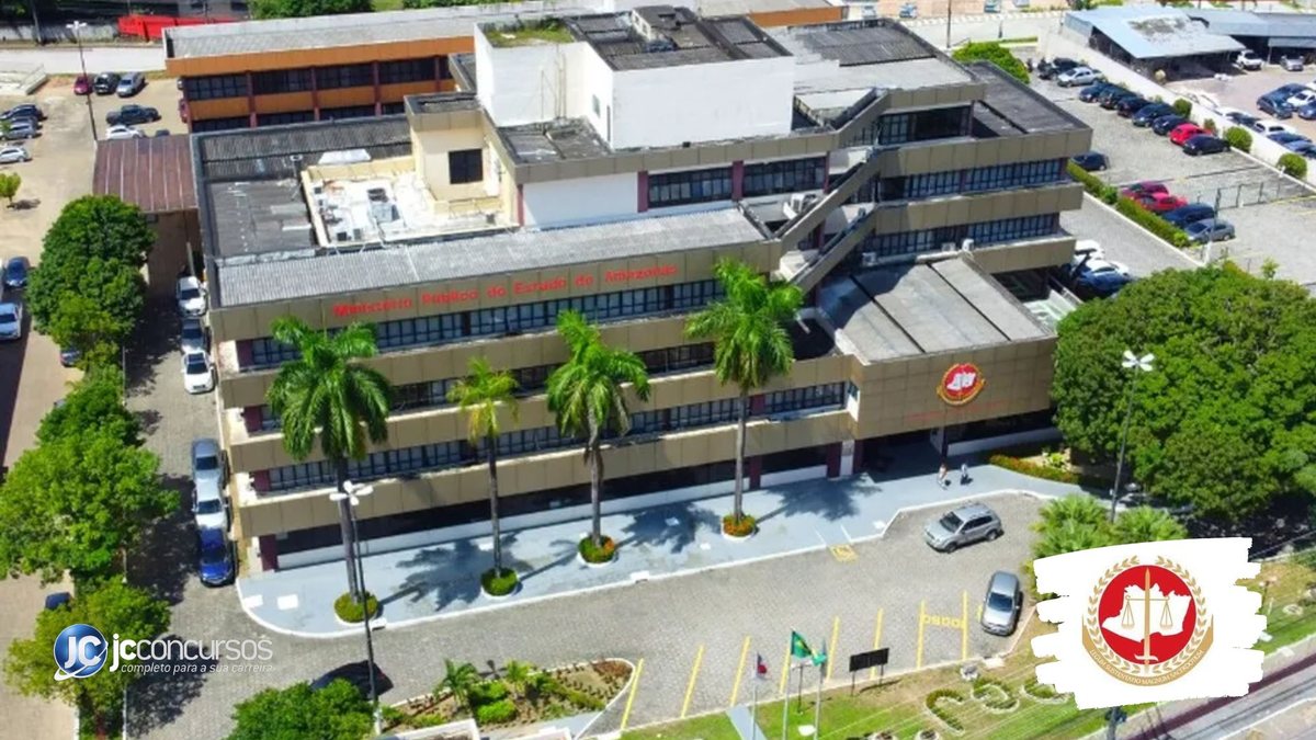 Concurso do MP AM: vista aérea do edifício-sede do órgão, em Manaus