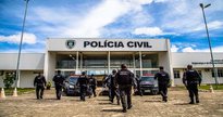 Concurso da PC PB: policiais em frente à sede da corporação - Divulgação