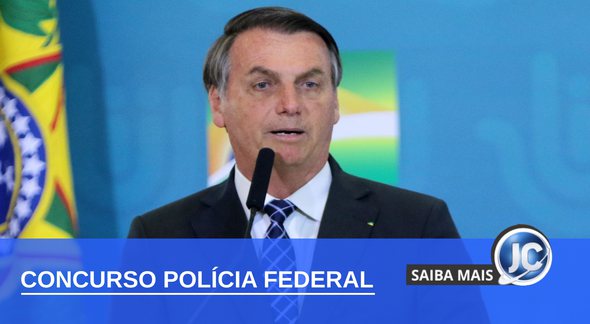 Concurso PF: presidente Jair Bolsonaro durante discurso - EBC