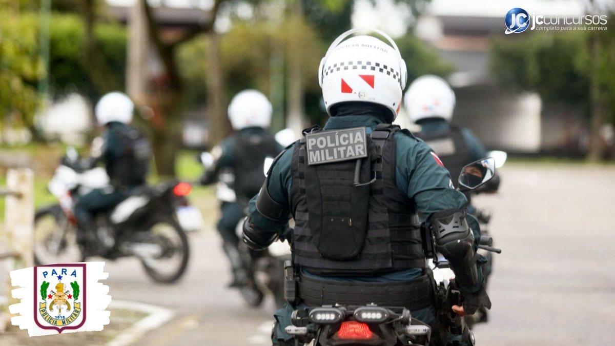 Concurso da PM PA: policiais militares conduzindo motos - Crédito: Bruno Cecim/Agência Pará