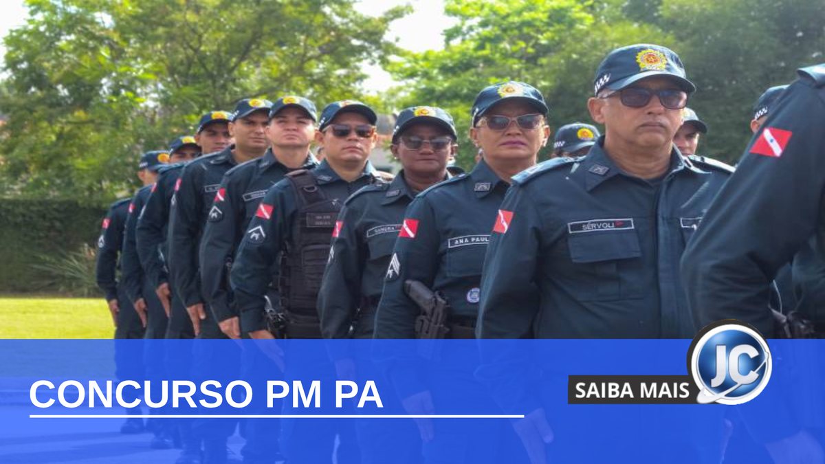 Concurso PM PA - soldados da Polícia Militar do Pará perfilados