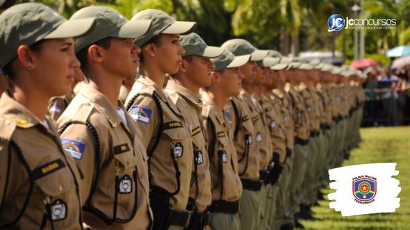 Concurso da PM PE: soldados da corporação perfilados - Foto: Divulgação