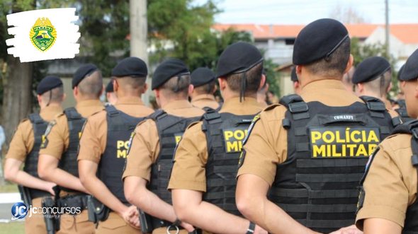 Concurso da PM PR: soldados perfilados - Foto: Divulgação