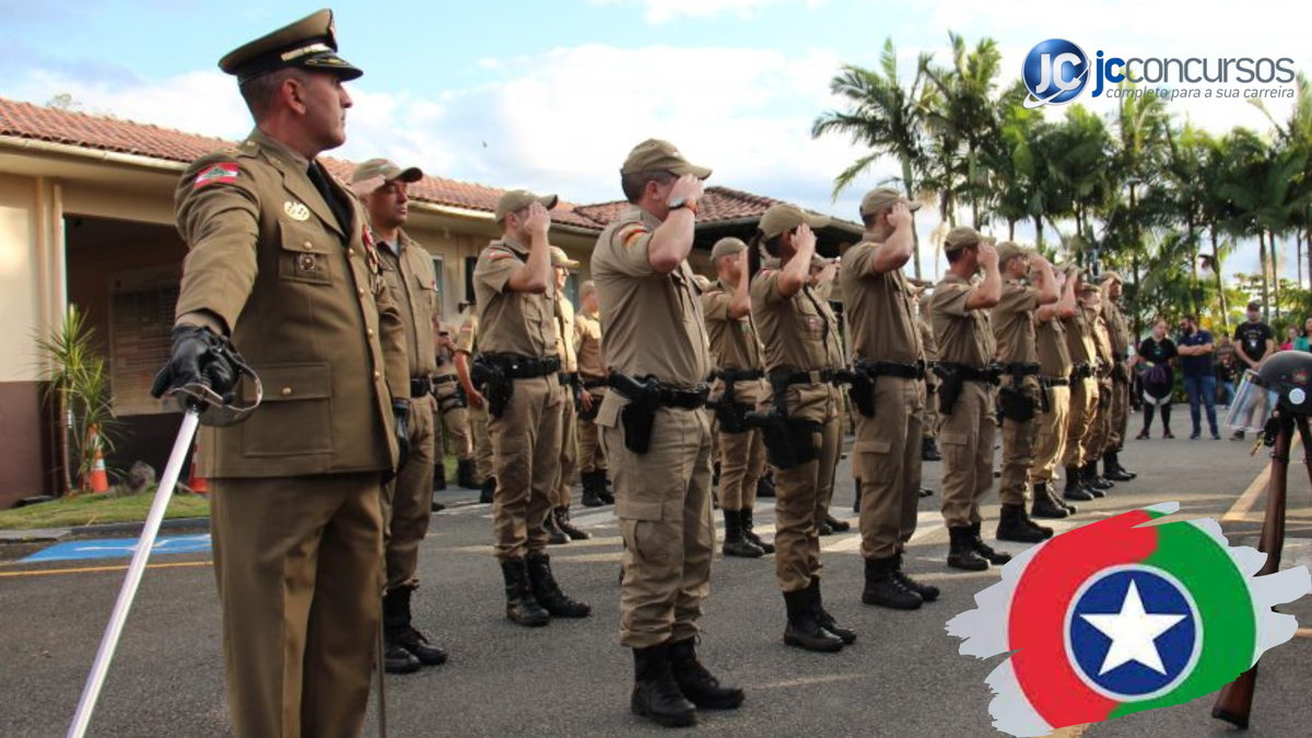 Concurso PM SC: Soldados da Polícia Militar de Santa Catarina em forma - Divulgação/PMSC