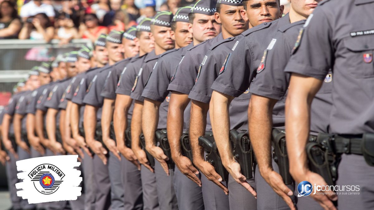 Vários policiais militares de São Paulo em forma