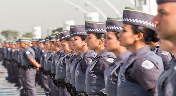 Concurso da PM SP: soldados perfilados durante cerimônia de formatura - Divulgação
