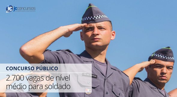 Concurso da PM SP: soldados prestam continência - Divulgação
