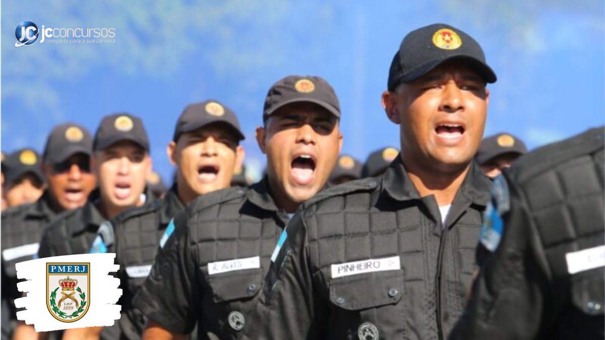 Concurso da PMERJ: soldados da corporação perfilados - Foto: Divulgação