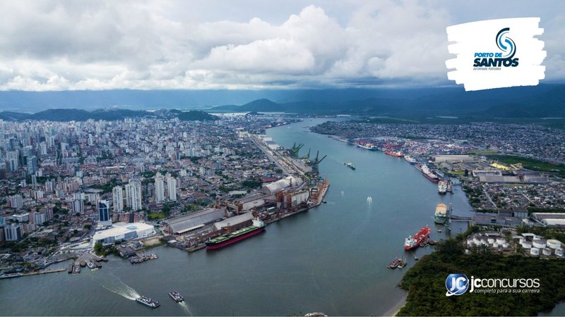 Concurso do Porto de Santos: vista aérea do complexo portuário