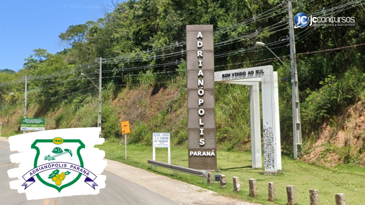 Concurso da Prefeitura de Adrianópolis PR: vista da entrada da cidade
