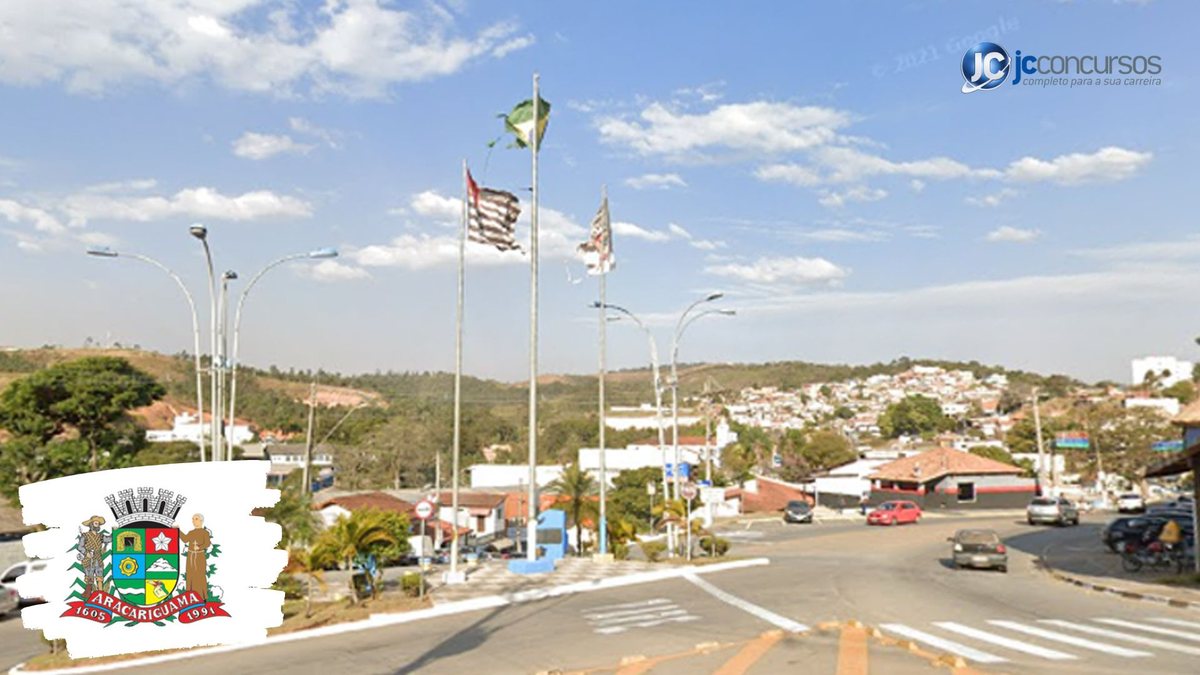 Concurso da Prefeitura de Araçariguama SP: vista parcial da cidade - Google Street View