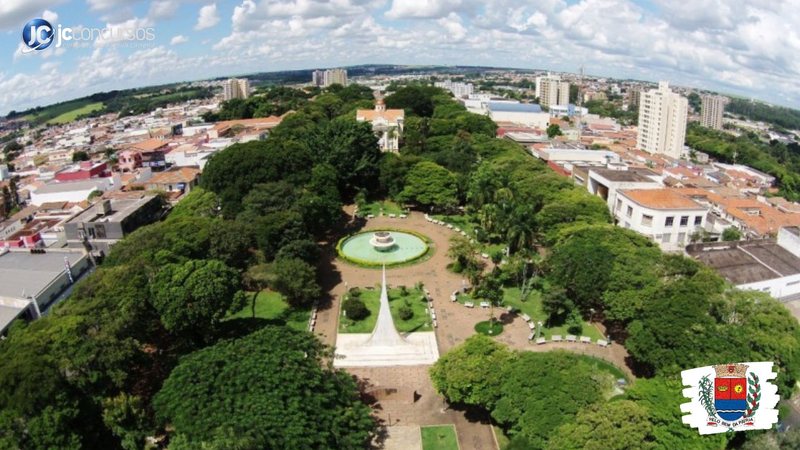 Concurso da Prefeitura de Araras SP: vista aérea da Praça Barão