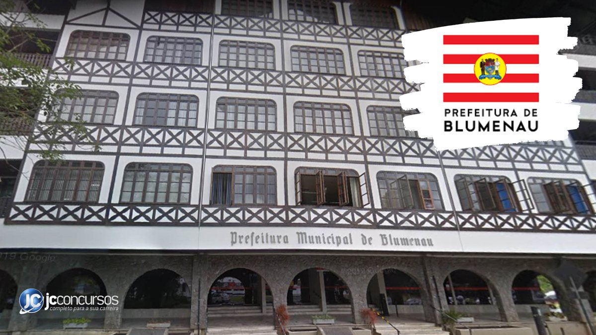 Processo seletivo Blumenau SC: fachada da Prefeitura Municipal