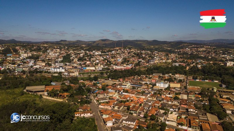 Concurso da Prefeitura de Brumadinho MG: vista aérea da cidade - Divulgação