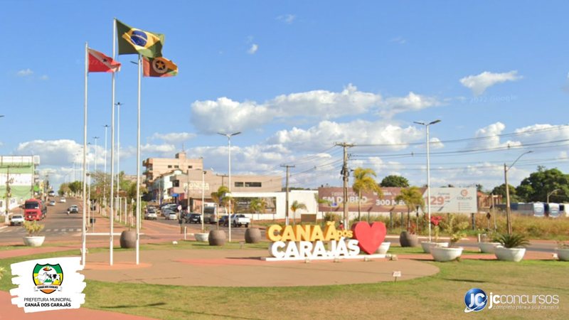 Concurso da Prefeitura de Canaã dos Carajás PA: letreiro turístico da cidade - Google Street View