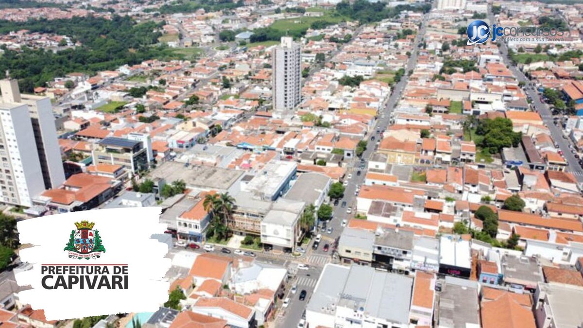 Concurso da Prefeitura de Capivari SP: vista aérea da cidade