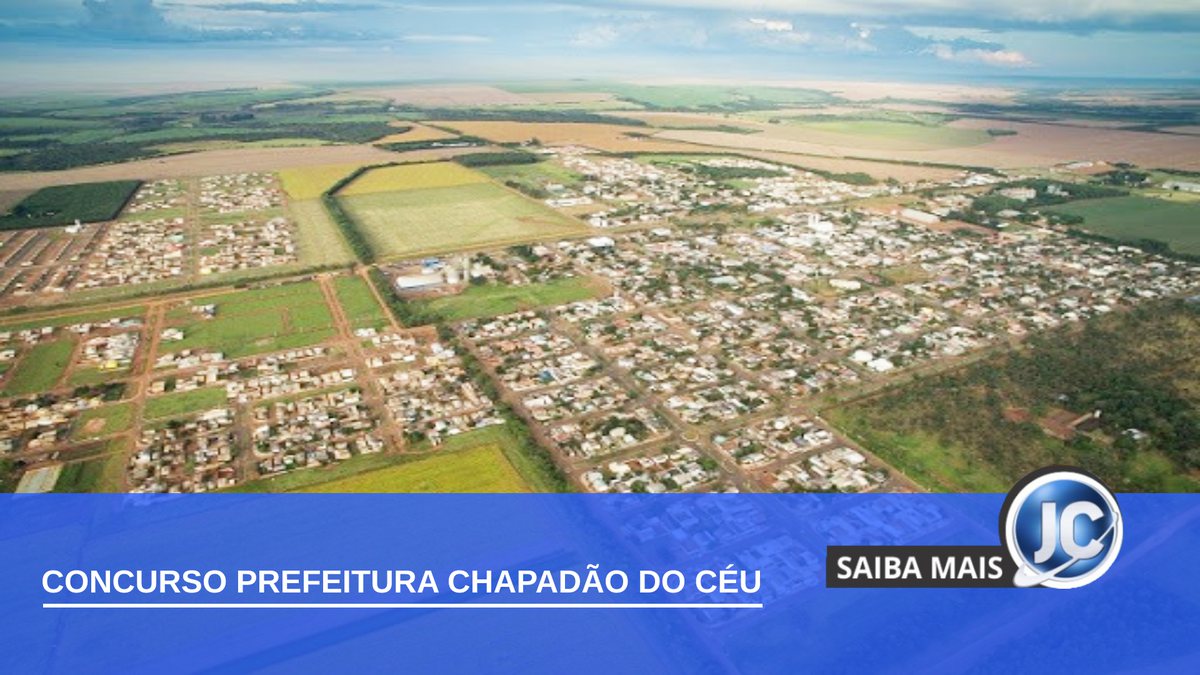 Concurso Prefeitura de Chapadão do Céu - vista aérea do município