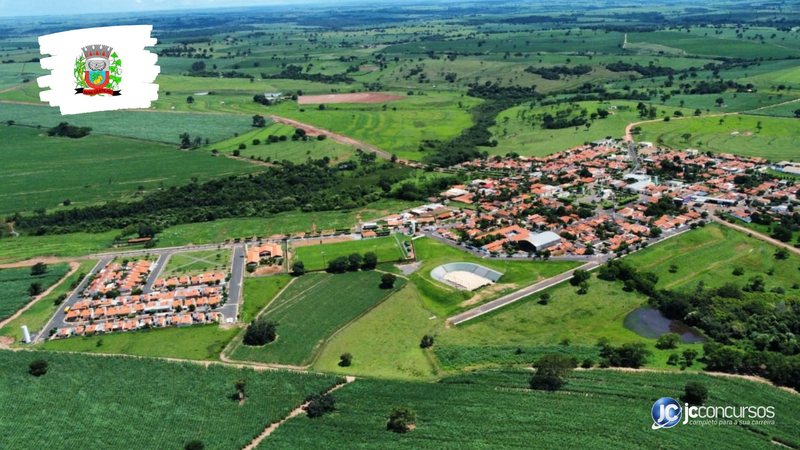 Concurso da Prefeitura de Nova Castilho: vista aérea do município