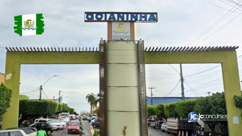 Concurso da Prefeitura de Goianinha RN: pórtico na entrada da cidade - Google Street View