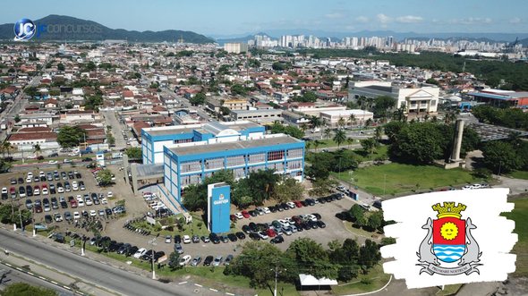 Processo seletivo da SMS de Guarujá SP: vista aérea do município - Divulgação