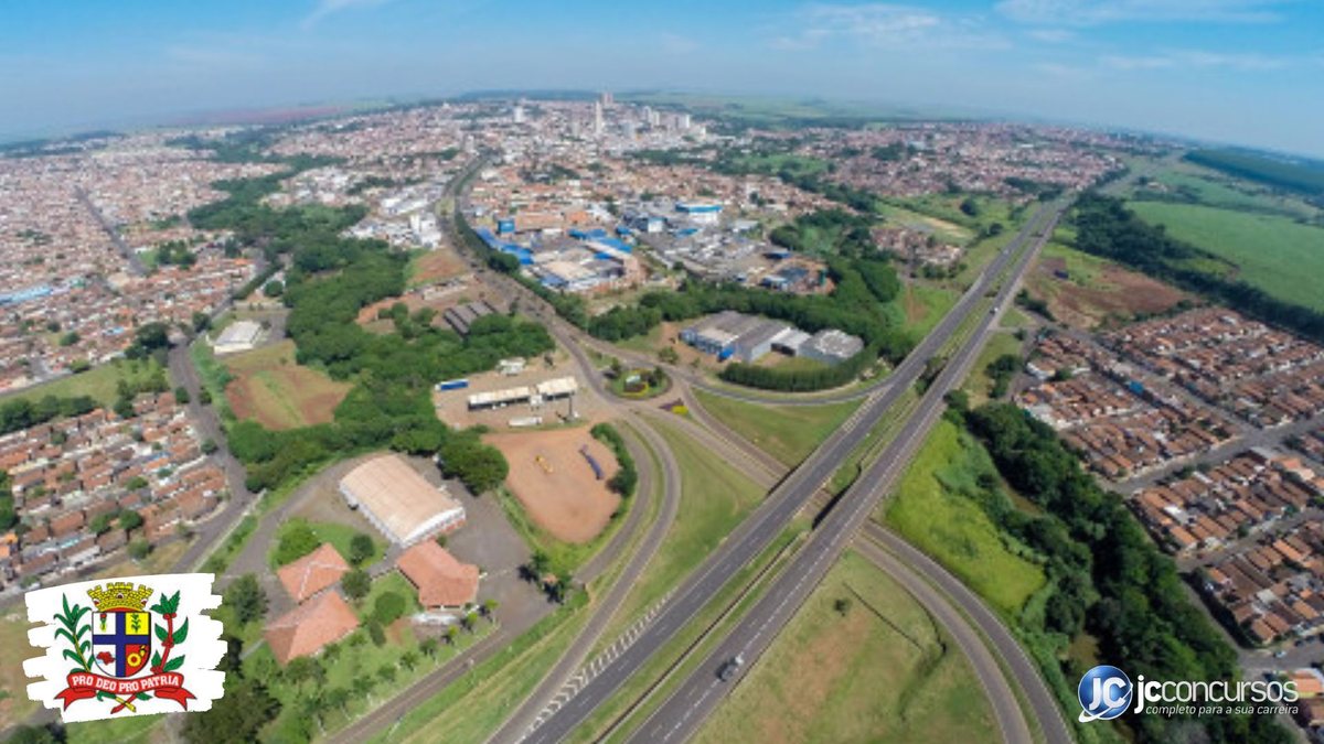 Concurso da Prefeitura de Lençóis Paulista SP: vista aérea da cidade