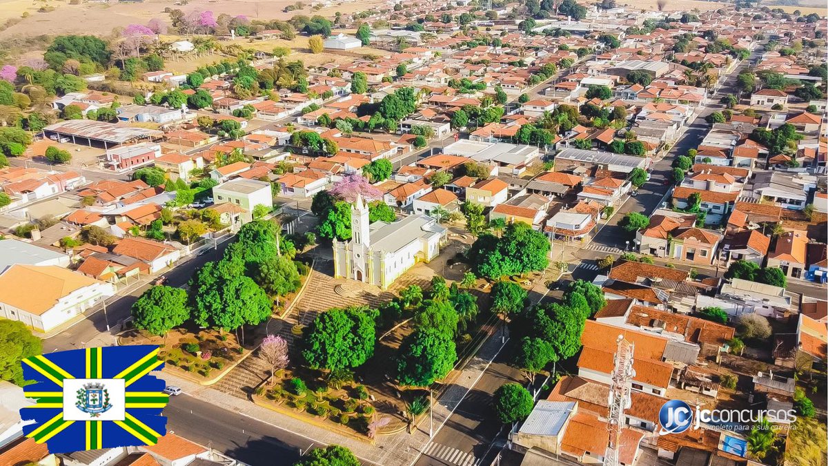Concurso da Prefeitura de Oscar Bressane: vista aérea do município - Divulgação