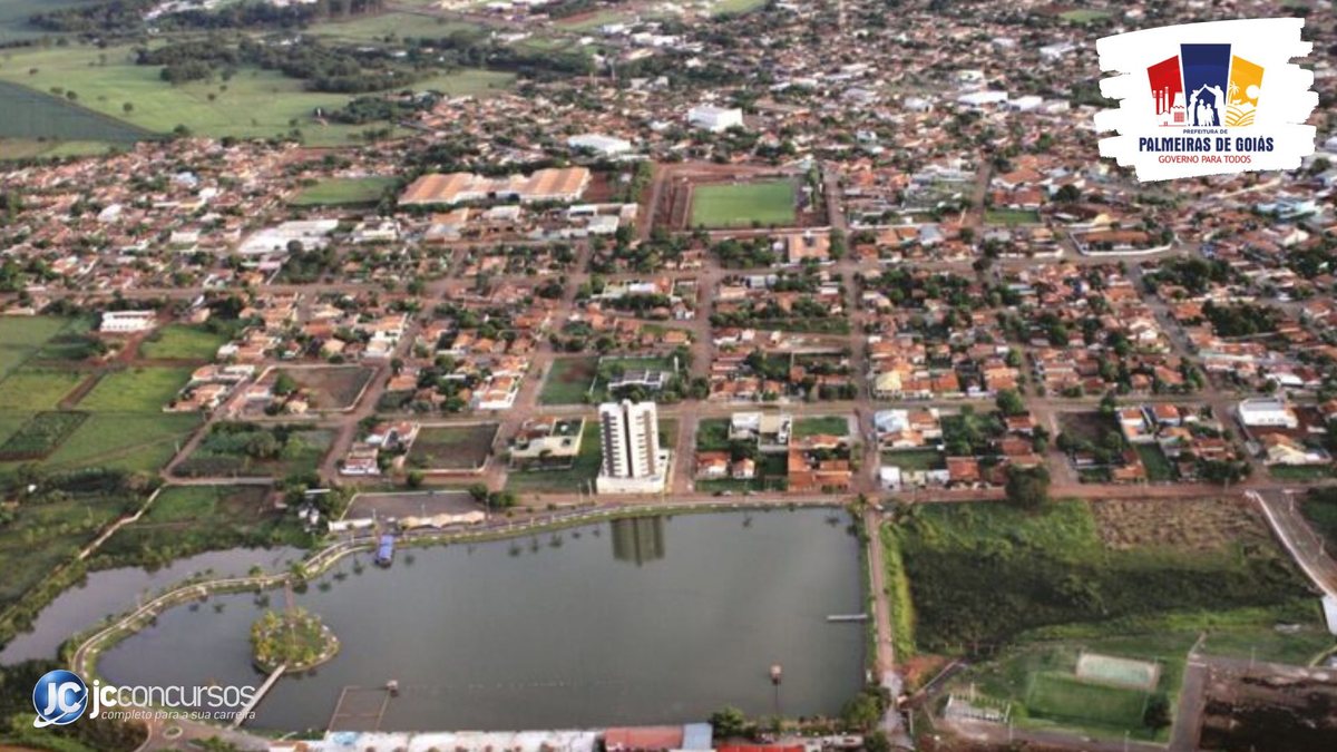 Concurso de Palmeiras de Goiás: vista aérea da cidade - Divulgação