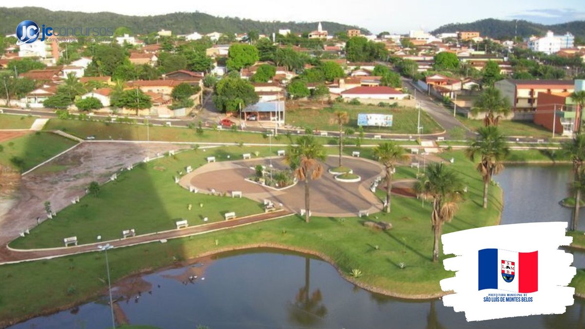 Concurso de São Luís de Montes Belos GO: vista aérea do município