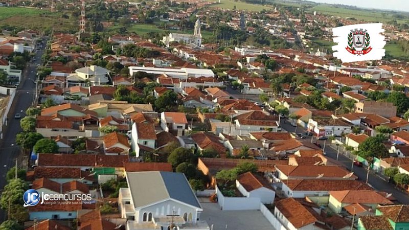 Concurso da Prefeitura de Uchoa SP: vista aérea da cidade - Divulgação