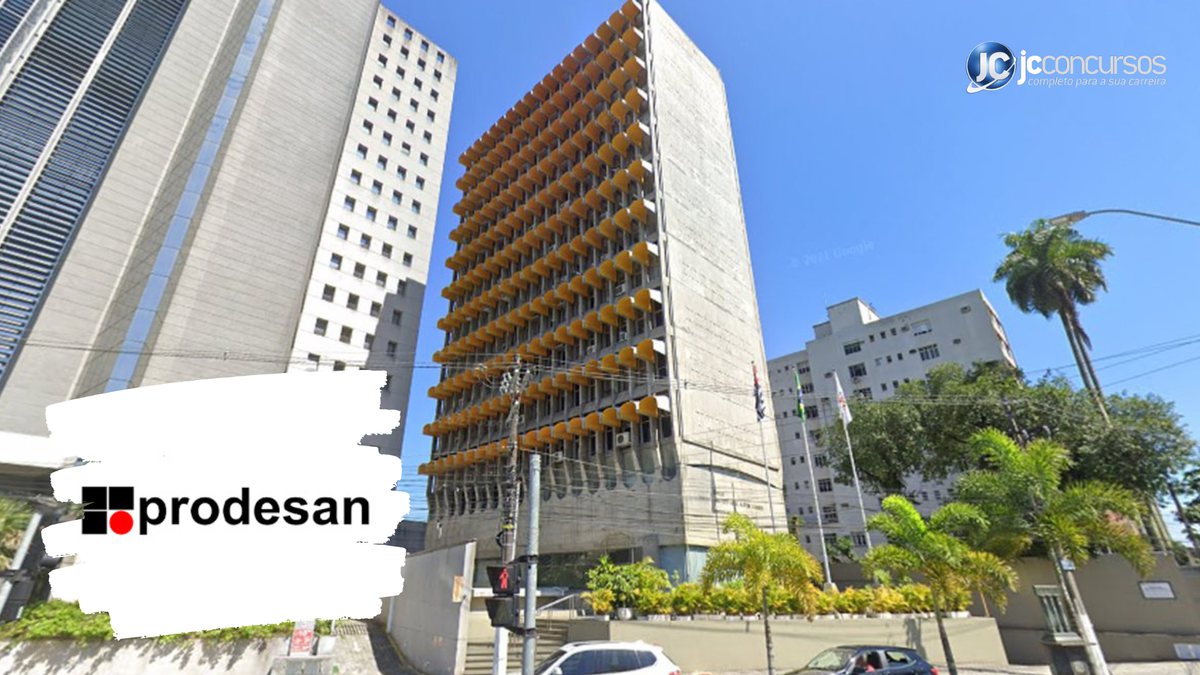 Processo seletivo da Prodesan SP: prédio sede da empresa Progresso e Desenvolvimento de Santos - Google Street View
