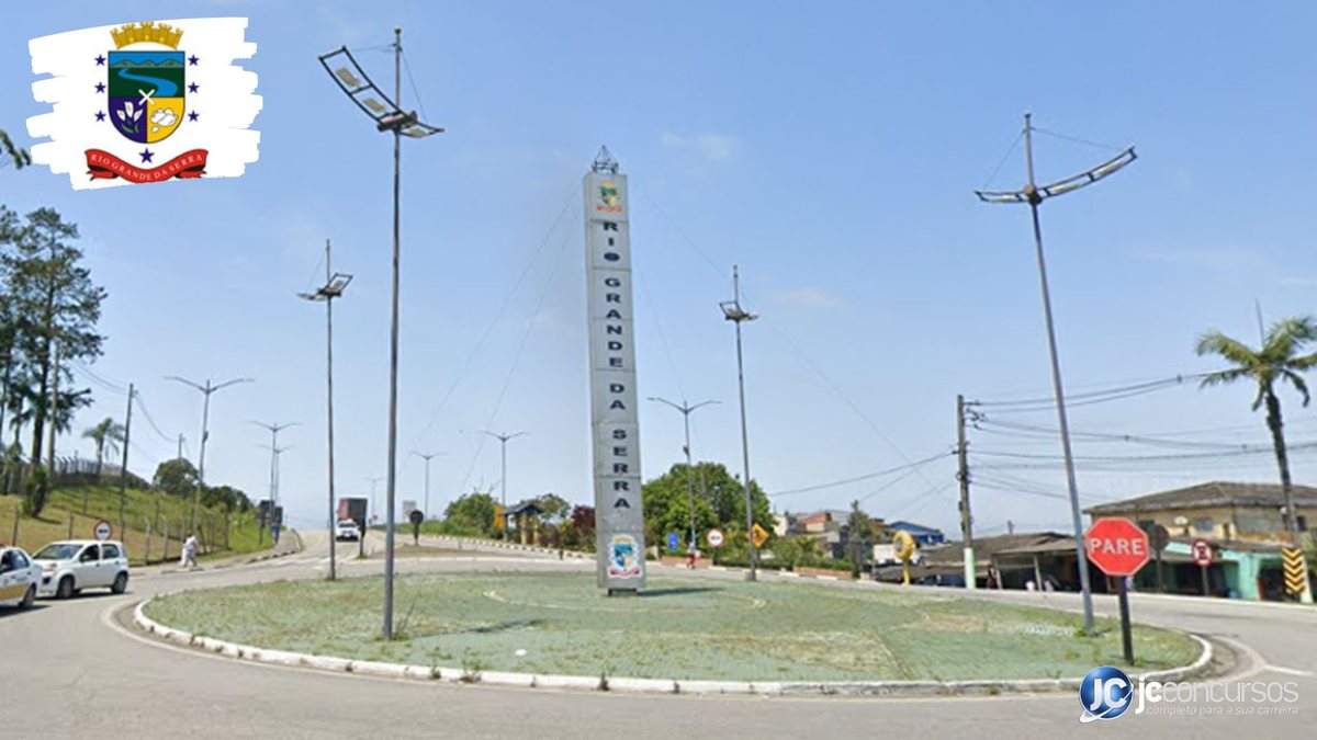 Concurso de Rio Grande da Serra SP: trevo de entrada da cidade - Google Street View