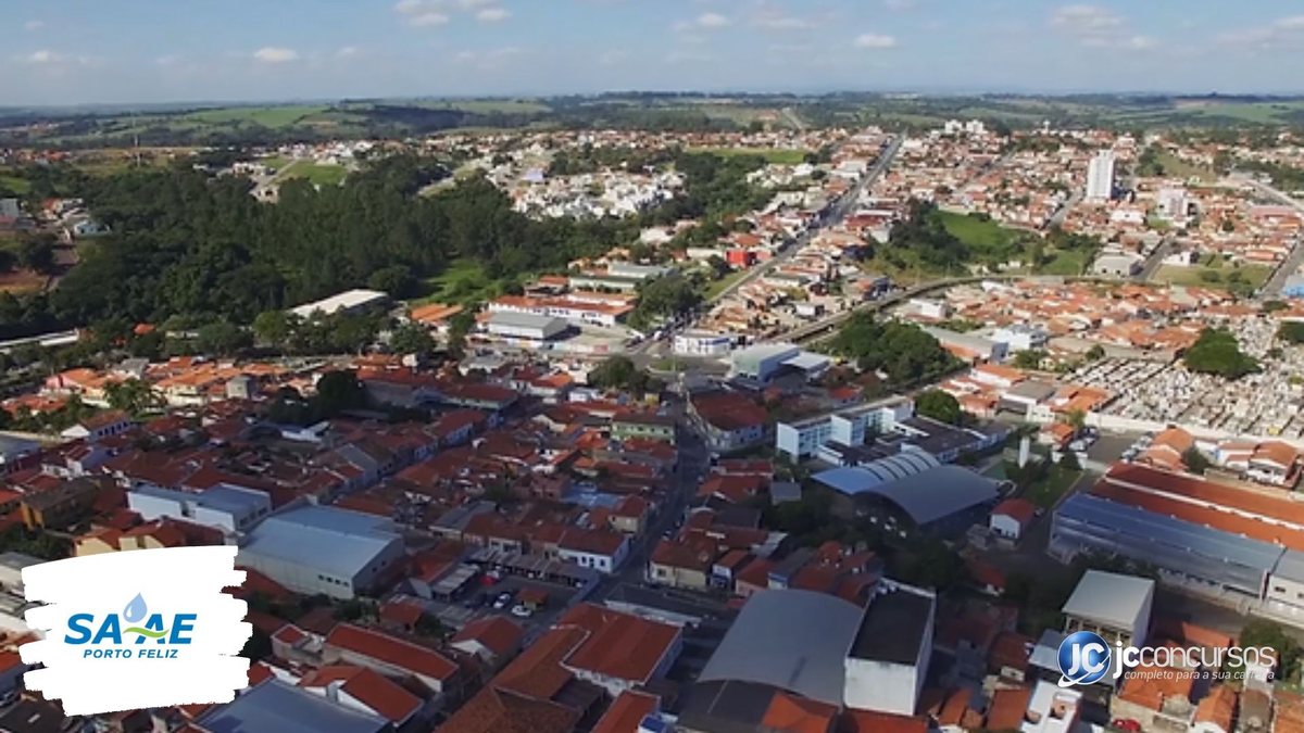 Concurso do Saae de Porto Feliz: vista aérea do município - Foto: Divulgação