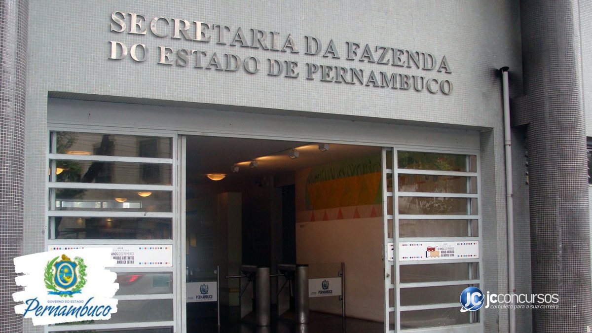 Concurso da Sefaz PE: entrada do edifício-sede da pasta, no Recife