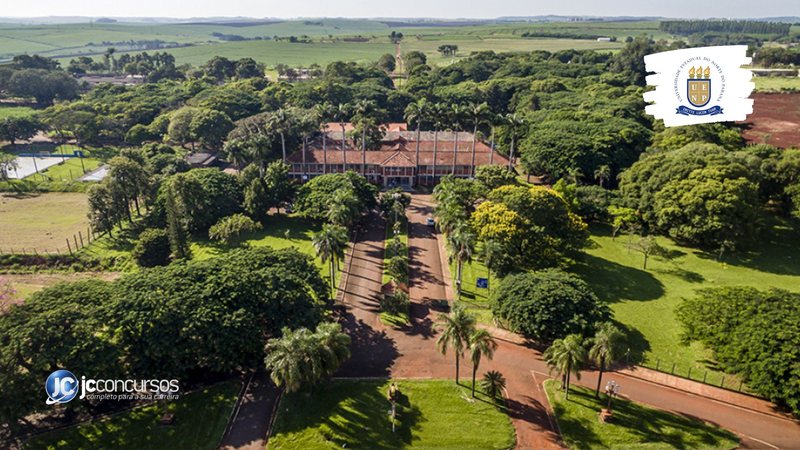 Concurso da UENP: vista aérea do Campus Luiz Meneghel de Bandeirantes