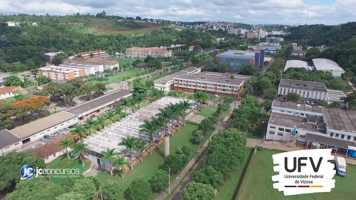 Concurso da UFV: vista aérea do campus de Viçosa - Divulgação