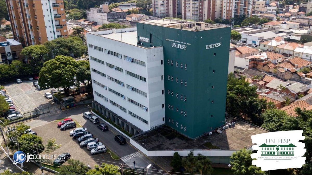 Concurso da Unifesp: vista aérea de prédio da instituição, na capital paulista - Divulgação