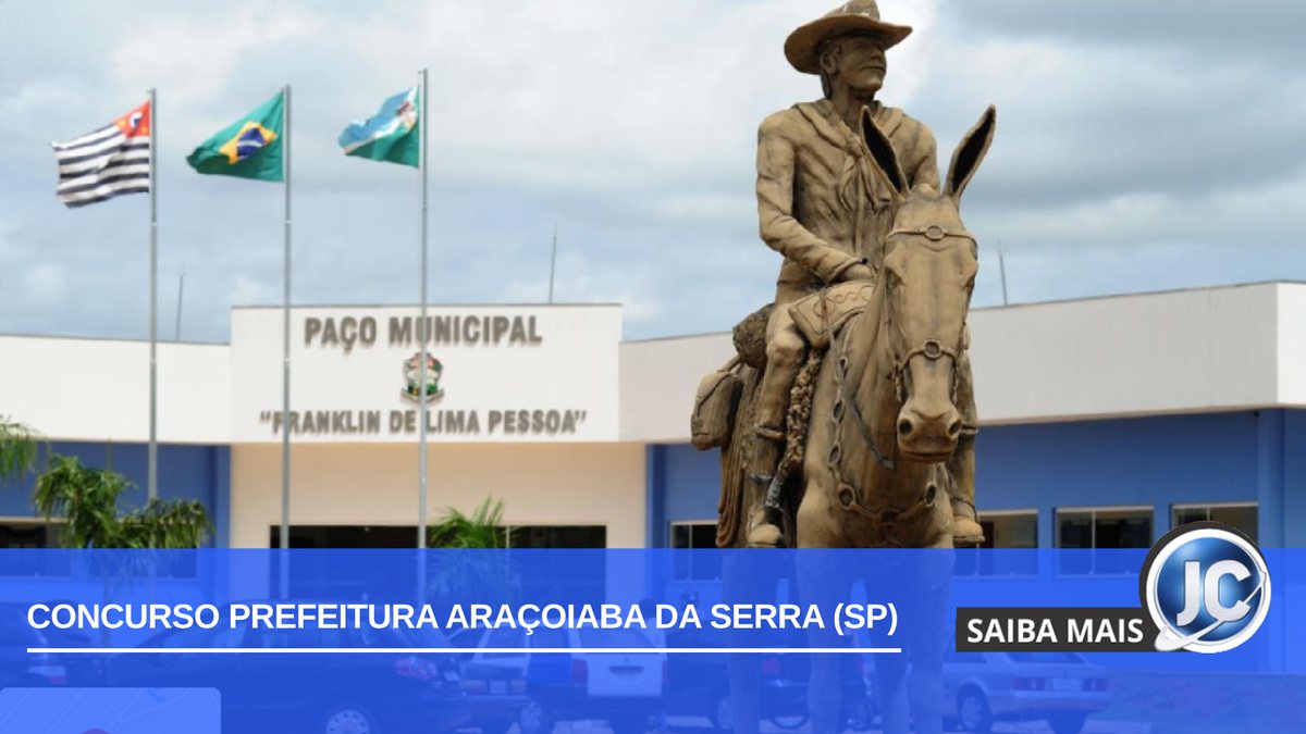 Concurso Prefeitura Araçoiaba da Serra SP: fachada do Paço Municipal