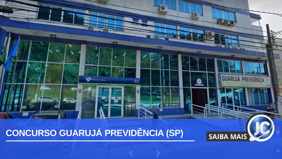 Concurso Guarujá Previdência: fachada da Previdência Social dos Servidores do Município de Guarujá