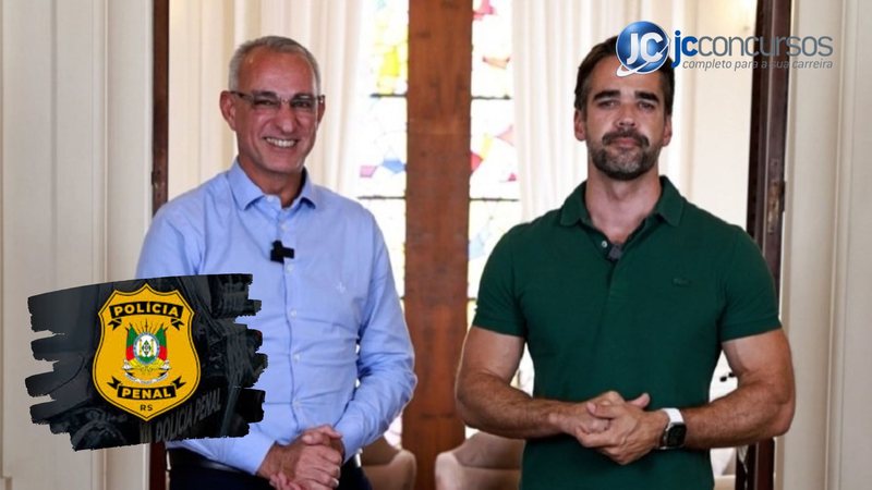 None - Concurso Polícia Penal RS governador Eduardo Leite e secretário de Sistemas Penal e Socioeducativo, Jorge Pozzobom,